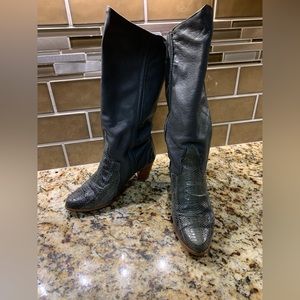 VTG DINGO cowgirl western boots gray snakeskin size 7